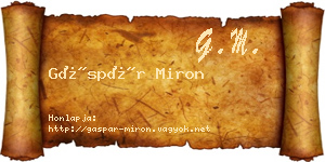 Gáspár Miron névjegykártya