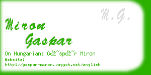 miron gaspar business card
